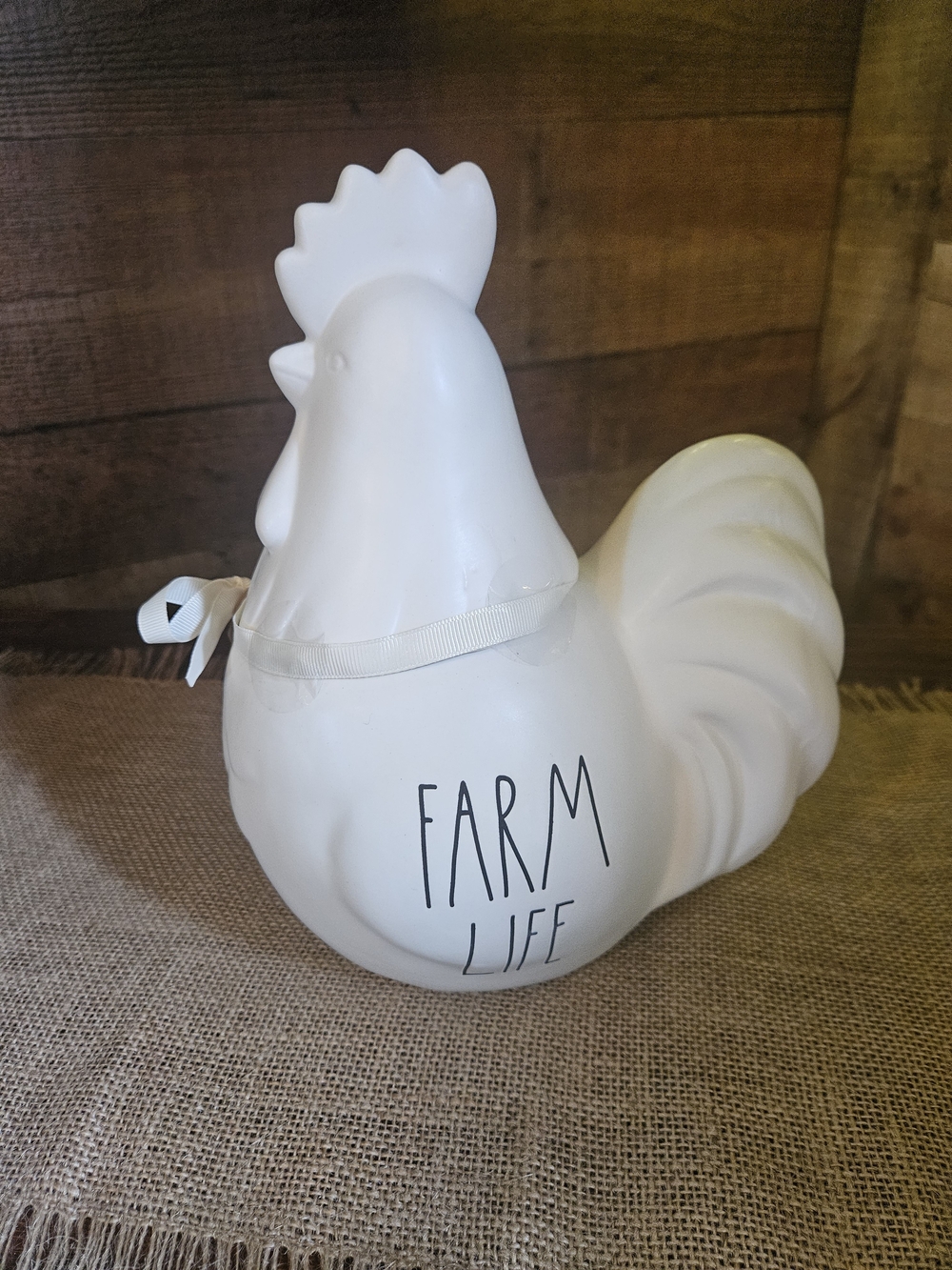 Rae Dunn White Ceramic Rooster Cookie Jar